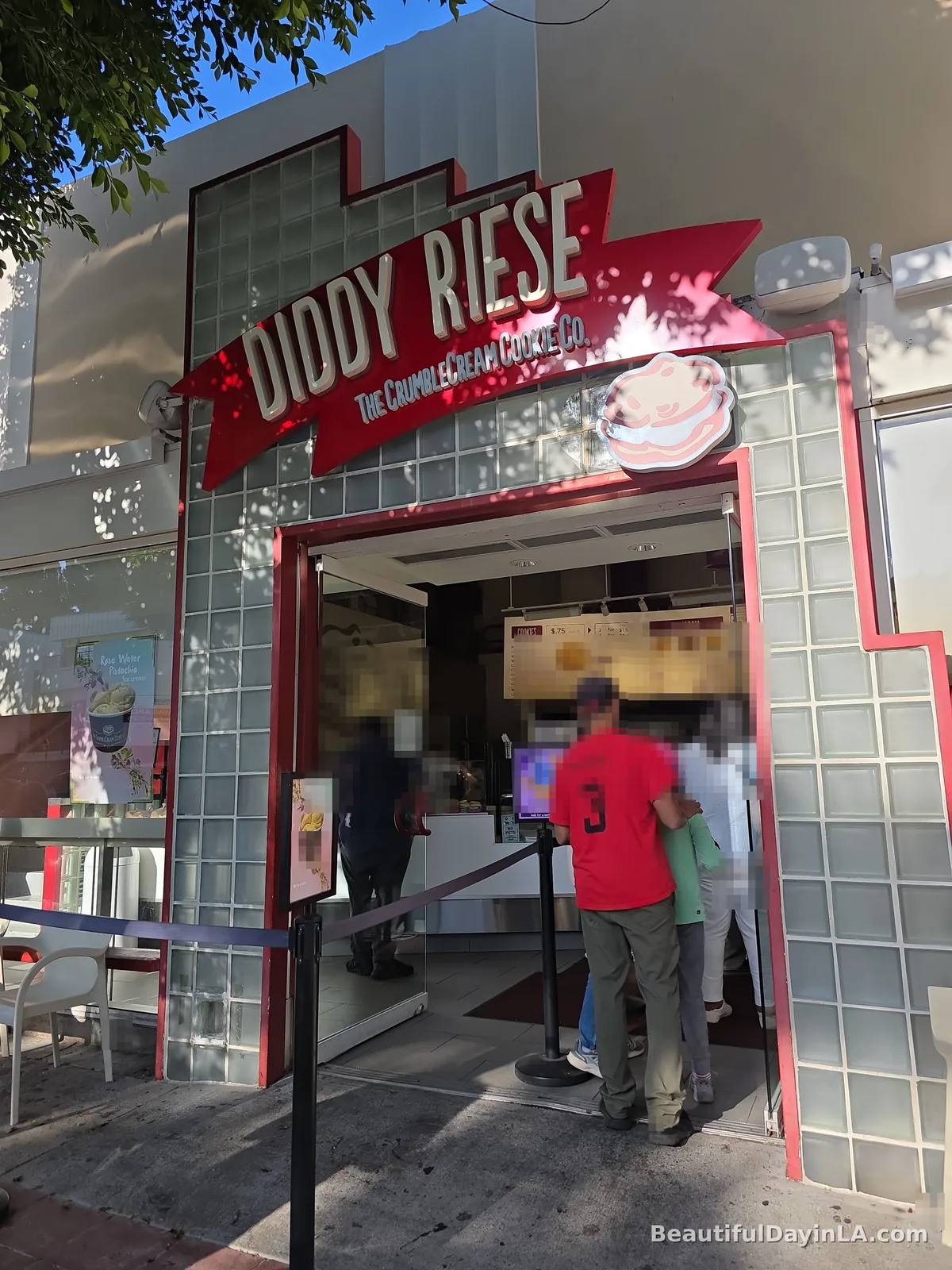 A line of customers outside Diddy Riese in Westwood Village